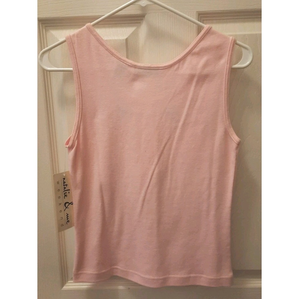 New Pink Tank Shirt With Embroidered Bows Womens Size Small Girly Summer Layer - Picture 4 of 9